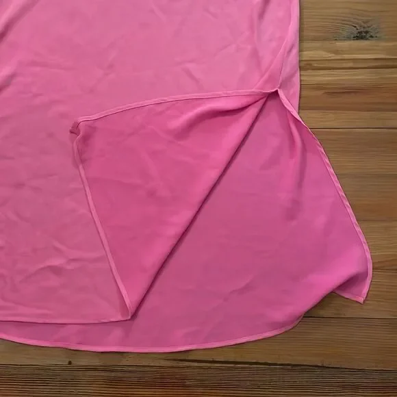 A New Day Hot Pink Pull-On Midi Skirt Womens Size Extra Large Side Slit - Picture 4 of 7